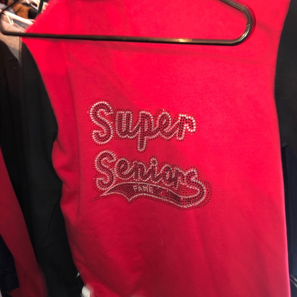 Super Seniors button up red jacket